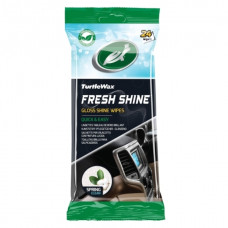 Turtle Wax Fresh Shine Gloss Wipes salvetes paneļa kopšanai 24gb Spring Clean