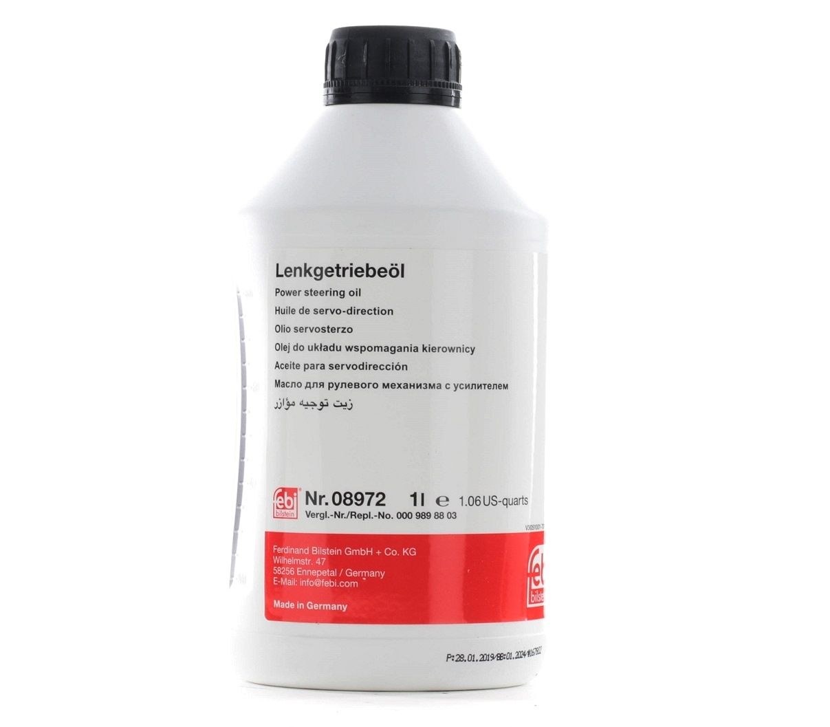 Stūres pastirinātāja eļļa Febi, dzeltena, 1L